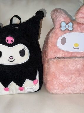 Loungefly Kuromi and My Melody Plush Backpack bundle!!!